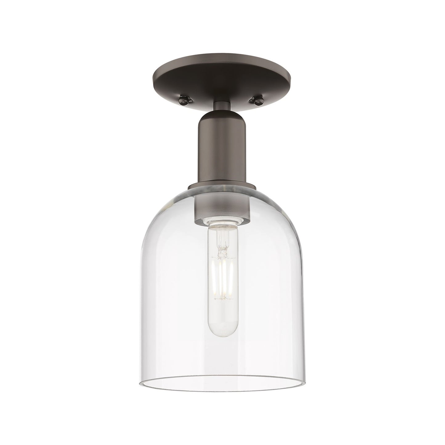 Innovations Bella 6in 1-Light Semi-Flush Mount | Industrial Oil Rubbed Bronze Steel and Clear Glass | Entryway & Hallway | 5.5 | Model 716-1C-OB-G558-6CL