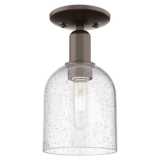 Innovations Bella 6in 1-Light Semi-Flush Mount | Industrial Oil Rubbed Bronze Steel and Seedy Glass | Entryway & Hallway | 5.5 | Model 716-1C-OB-G558-6SDY