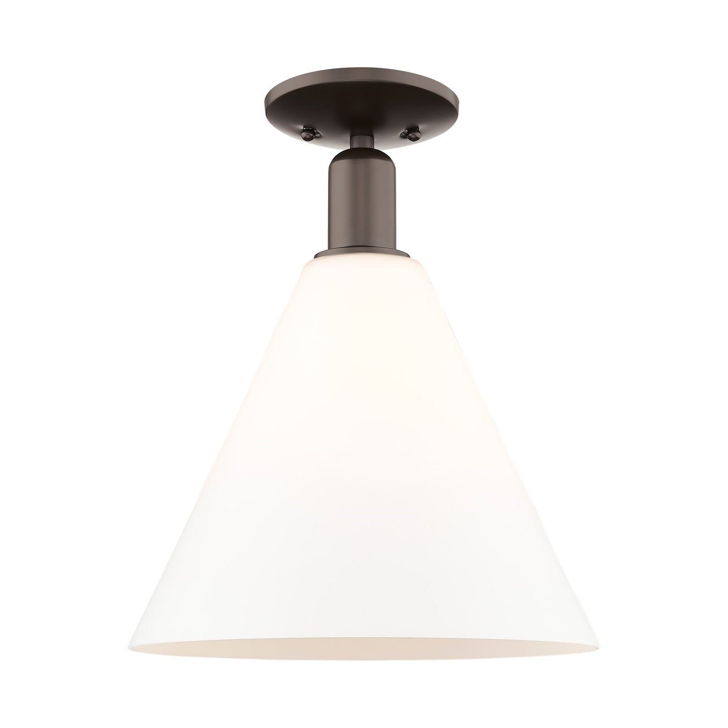 Innovations Berkshire Glass 12in 1-Light Semi-Flush Mount | Industrial Oil Rubbed Bronze and Matte White Glass | Foyer & Hallway | Model 716-1C-OB-GBC-121
