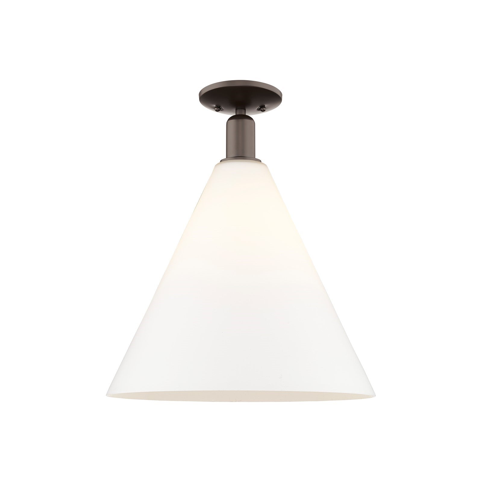 Innovations Berkshire Glass 16in 1-Light Semi-Flush Mount | Industrial Oil Rubbed Bronze Steel and Matte White Glass | Entryway | Model 716-1C-OB-GBC-161