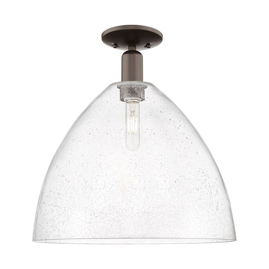 Innovations Bristol 16in 1-Light Semi-Flush Mount | Industrial Oil Rubbed Bronze Steel and Seedy Glass | Entryway & Hallway | 16 | Model 716-1C-OB-GBD-164