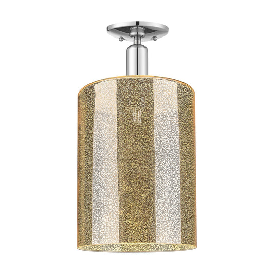 Innovations Cobbleskill 9in 1-Light Semi-Flush Mount | Industrial Polished Chrome and Mercury Glass | Entryway & Hallway | 9 x | Model 716-1C-PC-G116-L