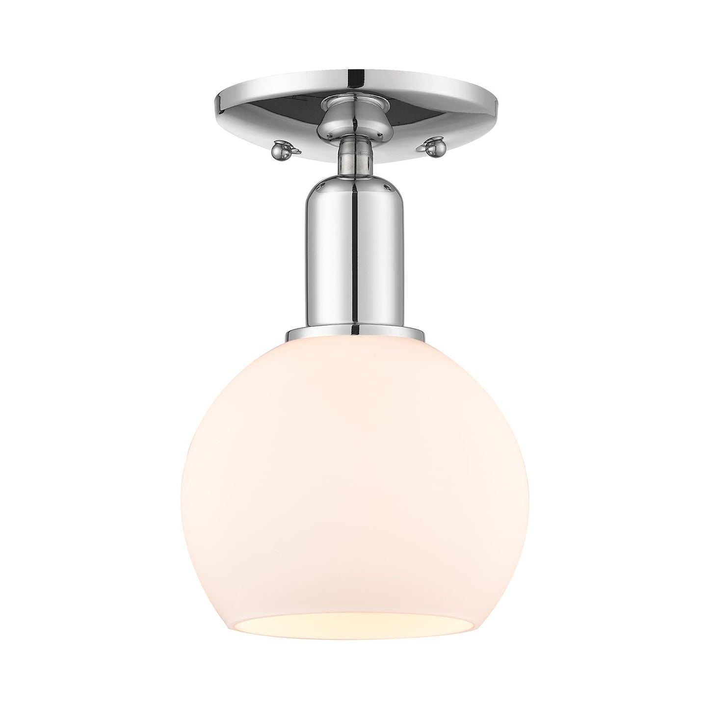 Innovations Athens 6in 1-Light Semi-Flush Mount | Industrial Polished Chrome and Matte White Glass | Kitchen & Hallway Accent | Model 716-1C-PC-G121-6