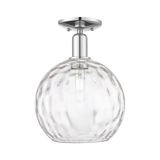 Innovations Athens Water Glass 10in 1-Light Semi-Flush Mount | Industrial Polished Chrome Steel and Clear Water Glass | Damp | Model 716-1C-PC-G1215-10