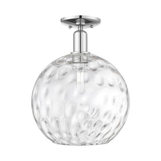 Innovations Athens 12in 1-Light Semi-Flush Mount | Industrial Polished Chrome and Clear Water Glass | Entryway & Hallway | 12 x | Model 716-1C-PC-G1215-12
