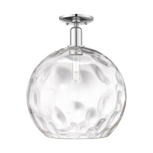 Innovations Athens Water Glass 13in 1-Light Semi-Flush Mount | Industrial Polished Chrome and Clear Glass | Kitchen & Hallway | Model 716-1C-PC-G1215-14
