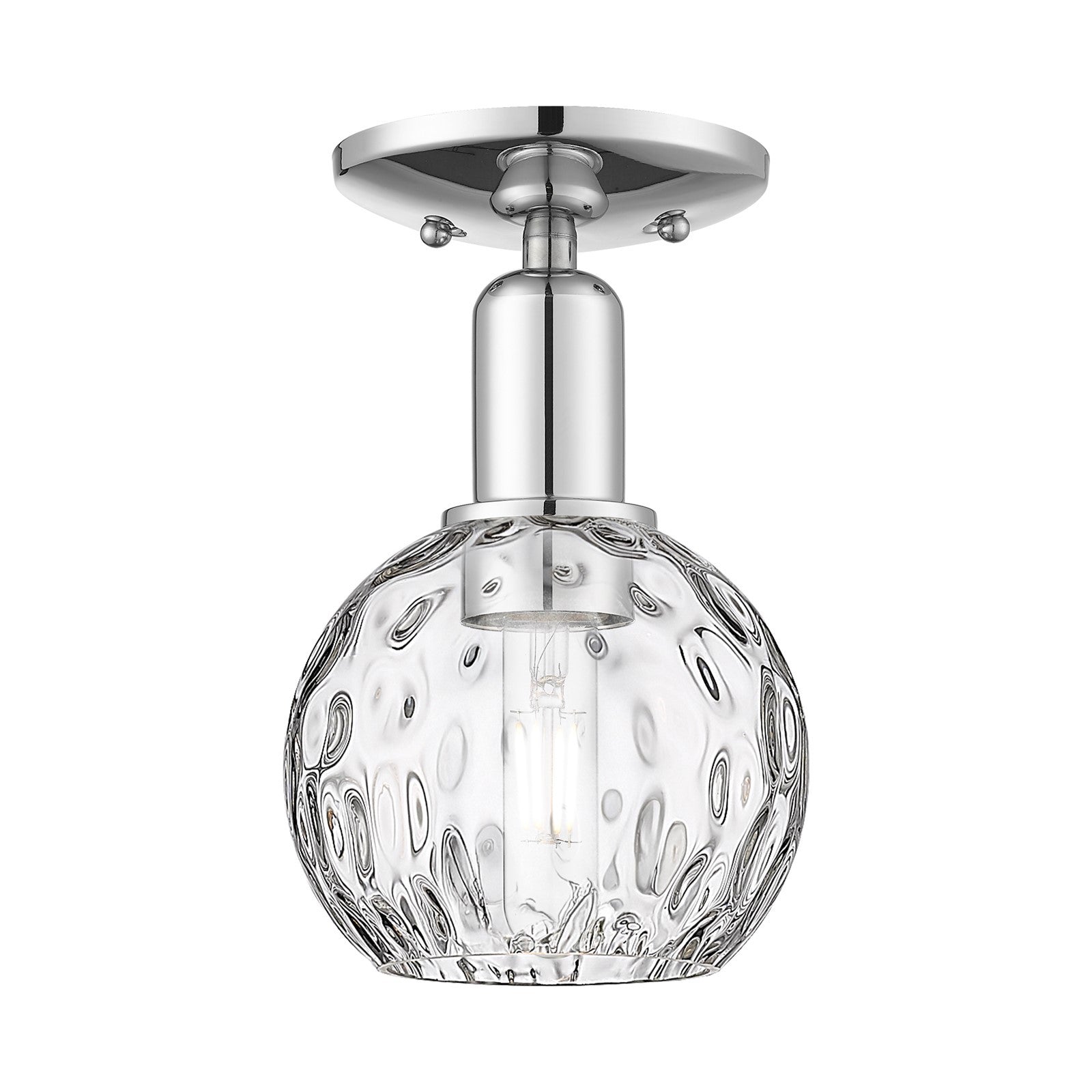 Innovations Athens 6in 1-Light Semi-Flush Mount | Industrial Polished Chrome Steel and Clear Water Glass | Entryway & Hallway | Model 716-1C-PC-G1215-6