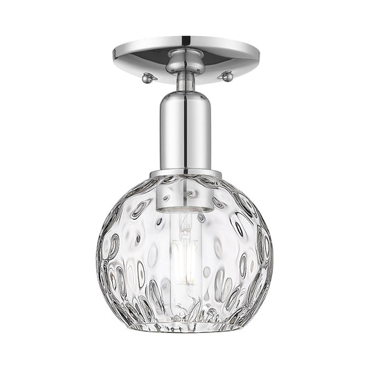 Innovations Athens 6in 1-Light Semi-Flush Mount | Industrial Polished Chrome Steel and Clear Water Glass | Entryway & Hallway | Model 716-1C-PC-G1215-6