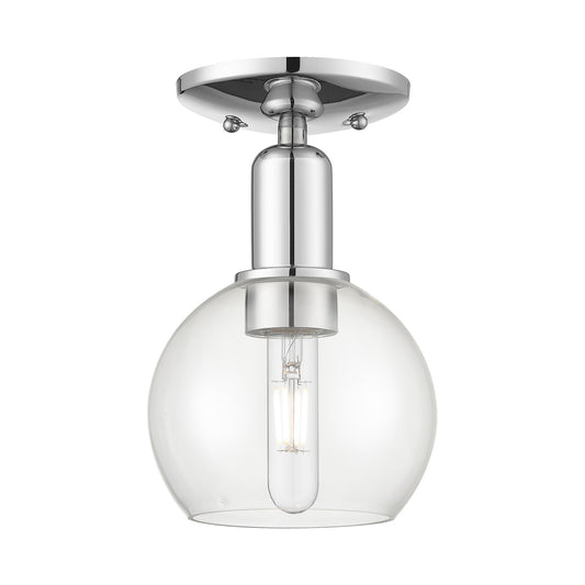 Innovations Athens 6in 1-Light Semi-Flush Mount | Industrial Polished Chrome and Clear Glass | Entryway & Hallway | 5.88 x 5.88 x | Model 716-1C-PC-G122-6