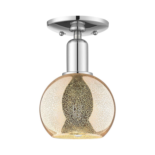 Innovations Athens 6in 1-Light Semi-Flush Mount | Industrial Modern Polished Chrome and Mercury Glass | Entryway & Hallway | 5.88 | Model 716-1C-PC-G128-6
