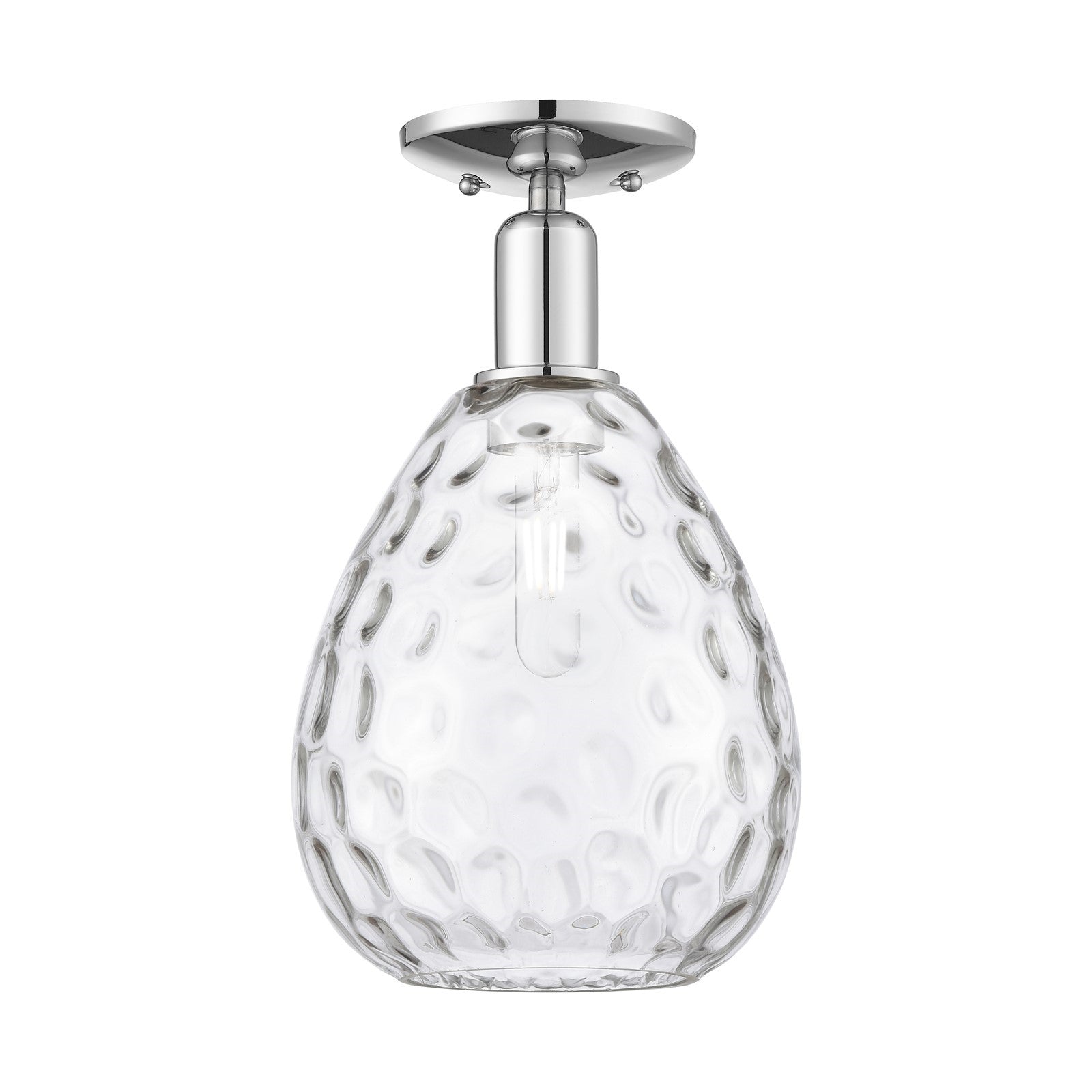 Innovations Waverly 8in 1-Light Semi-Flush Mount | Industrial Modern Polished Chrome and Clear Glass | Entryway & Hallway | 8 x 8 x | Model 716-1C-PC-G372