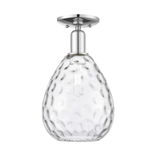 Innovations Waverly 8in 1-Light Semi-Flush Mount | Industrial Modern Polished Chrome and Clear Glass | Entryway & Hallway | 8 x 8 x | Model 716-1C-PC-G372