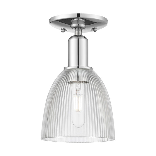 Innovations Castile 6in 1-Light Semi-Flush Mount | Industrial Modern Polished Chrome and Clear Glass | Entryway & Hallway | 6 x 6 x | Model 716-1C-PC-G382