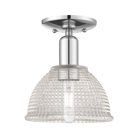 Innovations Arietta 8in 1-Light Semi-Flush Mount | Industrial Modern Polished Chrome and Clear Glass | Kitchen & Hallway | 8 x 9.5 | Model 716-1C-PC-G422