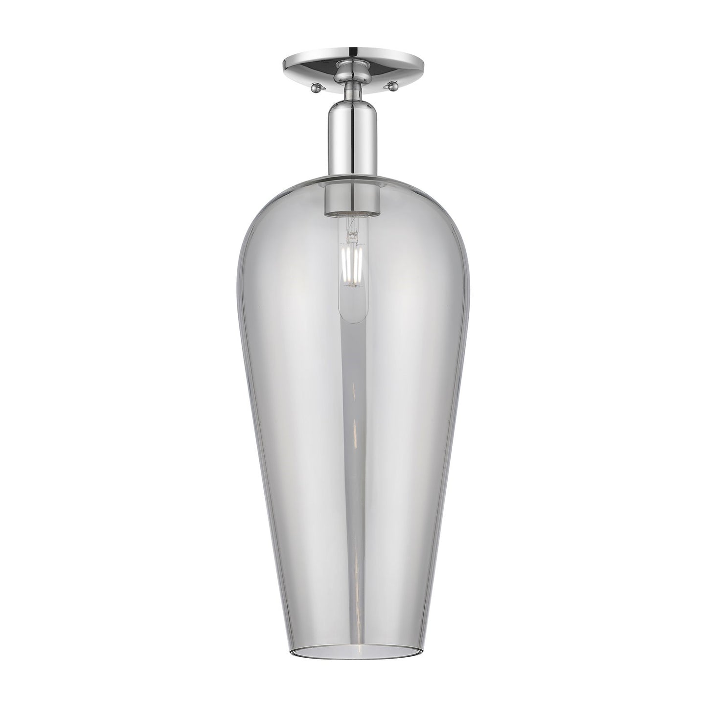 Innovations Chelsea 8in 1-Light Semi-Flush Mount | Industrial Polished Chrome and Light Smoke Glass | Entryway & Hallway | 8 x | Model 716-1C-PC-G456-8SM
