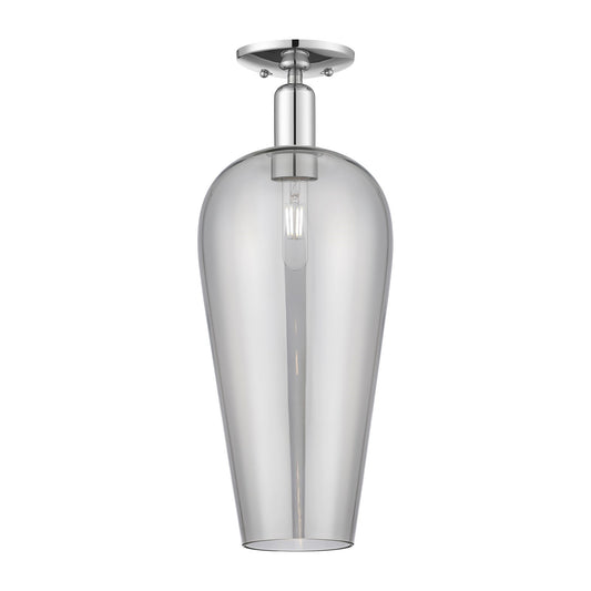 Innovations Chelsea 8in 1-Light Semi-Flush Mount | Industrial Polished Chrome and Light Smoke Glass | Entryway & Hallway | 8 x | Model 716-1C-PC-G456-8SM