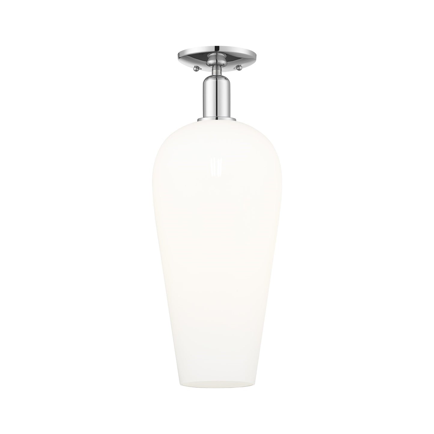 Innovations Chelsea 8in 1-Light Semi-Flush Mount | Industrial Polished Chrome and White Glass | Entryway & Hallway | 8 x 8 x | Model 716-1C-PC-G456-8WH