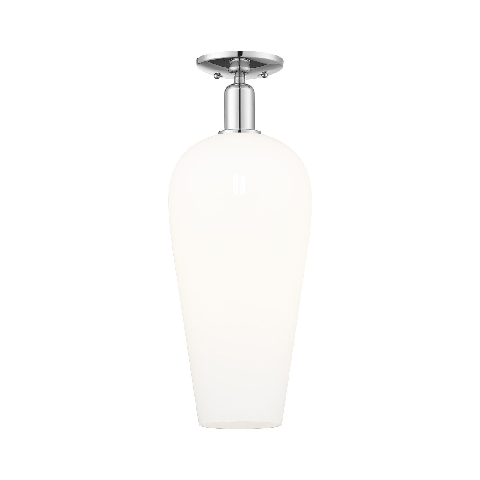 Innovations Chelsea 8in 1-Light Semi-Flush Mount | Industrial Polished Chrome and White Glass | Entryway & Hallway | 8 x 8 x | Model 716-1C-PC-G456-8WH