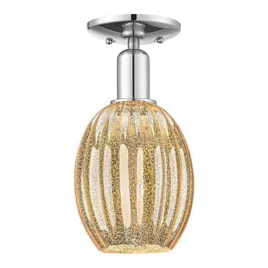 Innovations Preston 1Lt 6" Bulb Semi-Flush, Chrome/Mercury - 716-1C-PC-G459-6ME