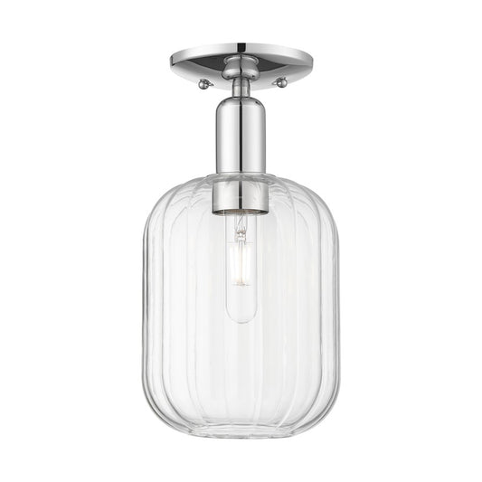 Innovations Preston 1Lt 7" Jar Semi-Flush, Chrome/Clear - 716-1C-PC-G460-7CL