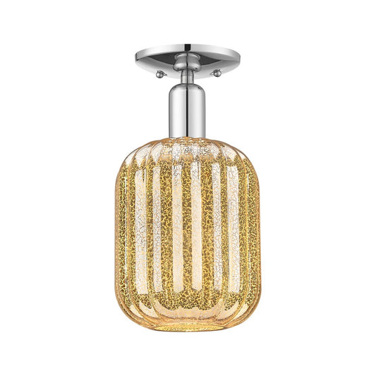 Innovations Preston 1Lt 7" Jar Semi-Flush, Chrome/Mercury - 716-1C-PC-G460-7ME