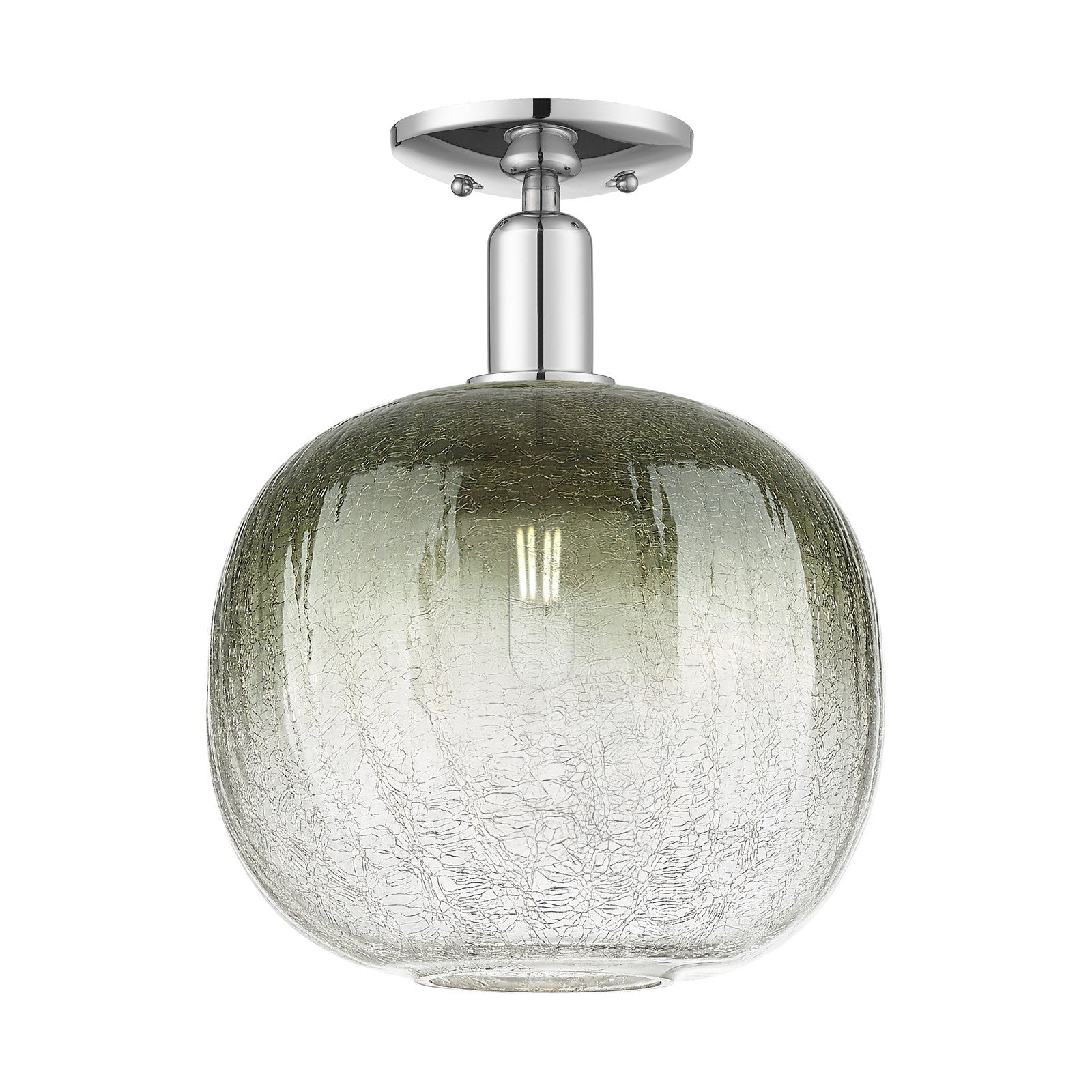 Innovations Brookhaven Sphere 10.5in 1-Light Semi-Flush Mount | Industrial Polished Chrome and Slate Glass | Entryway & | Model 716-1C-PC-G481-10SL