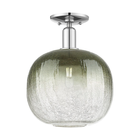 Innovations Brookhaven Sphere 10.5in 1-Light Semi-Flush Mount | Industrial Polished Chrome and Slate Glass | Entryway & | Model 716-1C-PC-G481-10SL