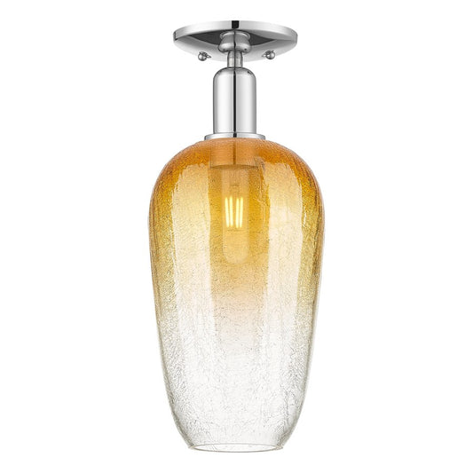 Innovations Brookhaven Flute 1Lt 7" Semi-Flush, Chrome/AM - 716-1C-PC-G484-7AM