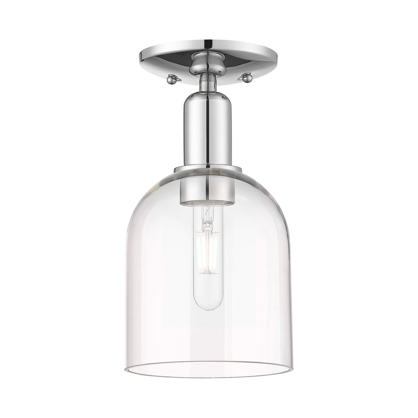 Innovations Bella 6in 1-Light Semi-Flush Mount | Industrial Polished Chrome and Clear Glass | Entryway & Hallway | 5.5 x 11 in | Model 716-1C-PC-G558-6CL