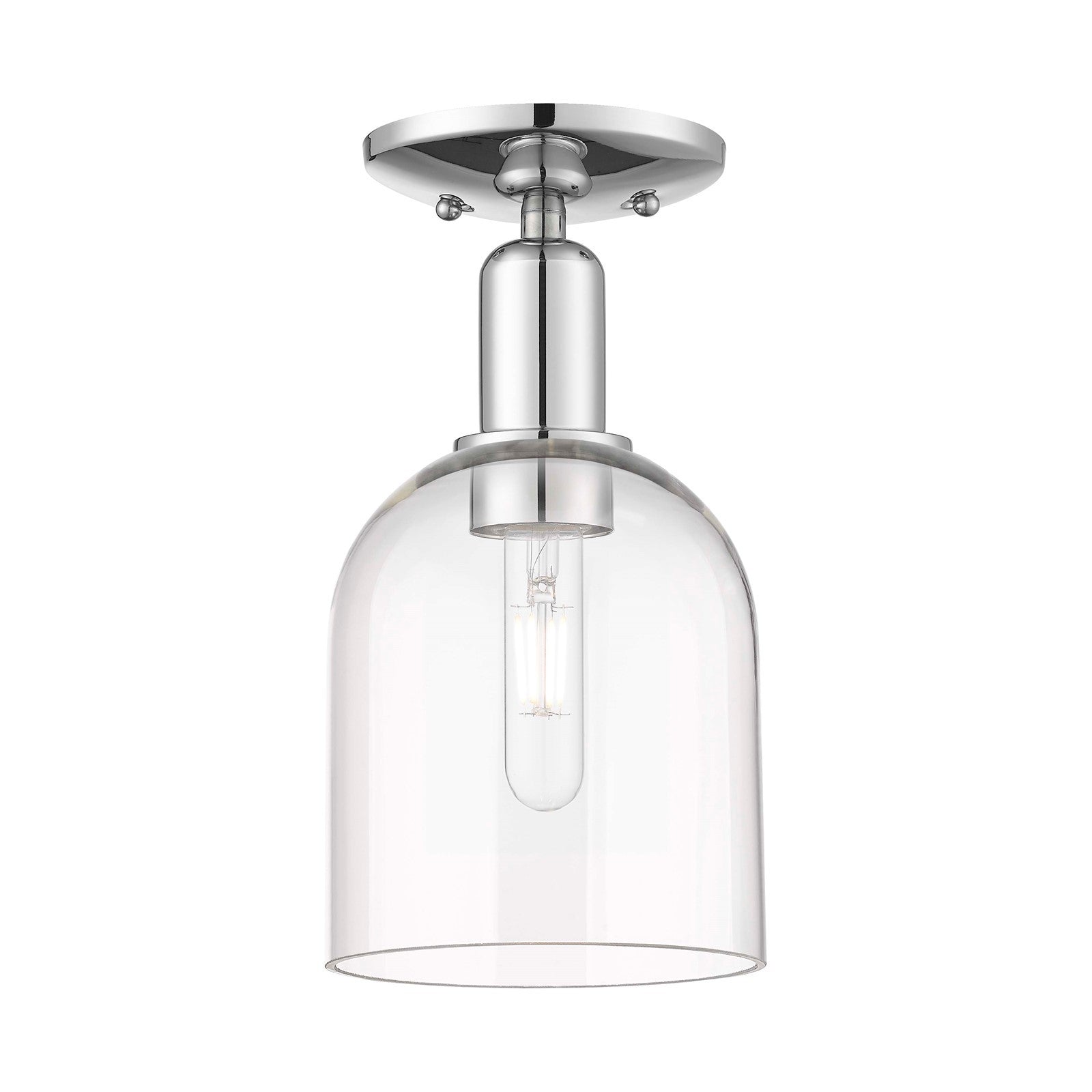 Innovations Bella 6in 1-Light Semi-Flush Mount | Industrial Polished Chrome and Clear Glass | Entryway & Hallway | 5.5 x 11 in | Model 716-1C-PC-G558-6CL