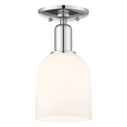 Innovations Bella 6in 1-Light Semi-Flush Mount | Polished Chrome Steel and White Glass | Entryway & Hallway | 5.5 x 11 in | Model 716-1C-PC-G558-6GWH