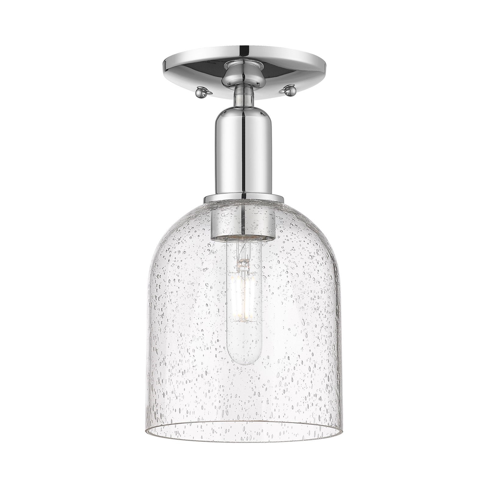 Innovations Bella 6in 1-Light Semi-Flush Mount | Industrial Polished Chrome Steel and Seedy Glass | Entryway & Hallway | 5.5 x | Model 716-1C-PC-G558-6SDY