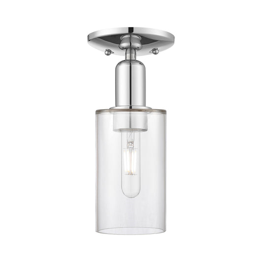Innovations Clymer 4in 1-Light Semi-Flush Mount | Industrial Polished Chrome Steel and Clear Glass | Entryway & Hallway | 3.88 x | Model 716-1C-PC-G802