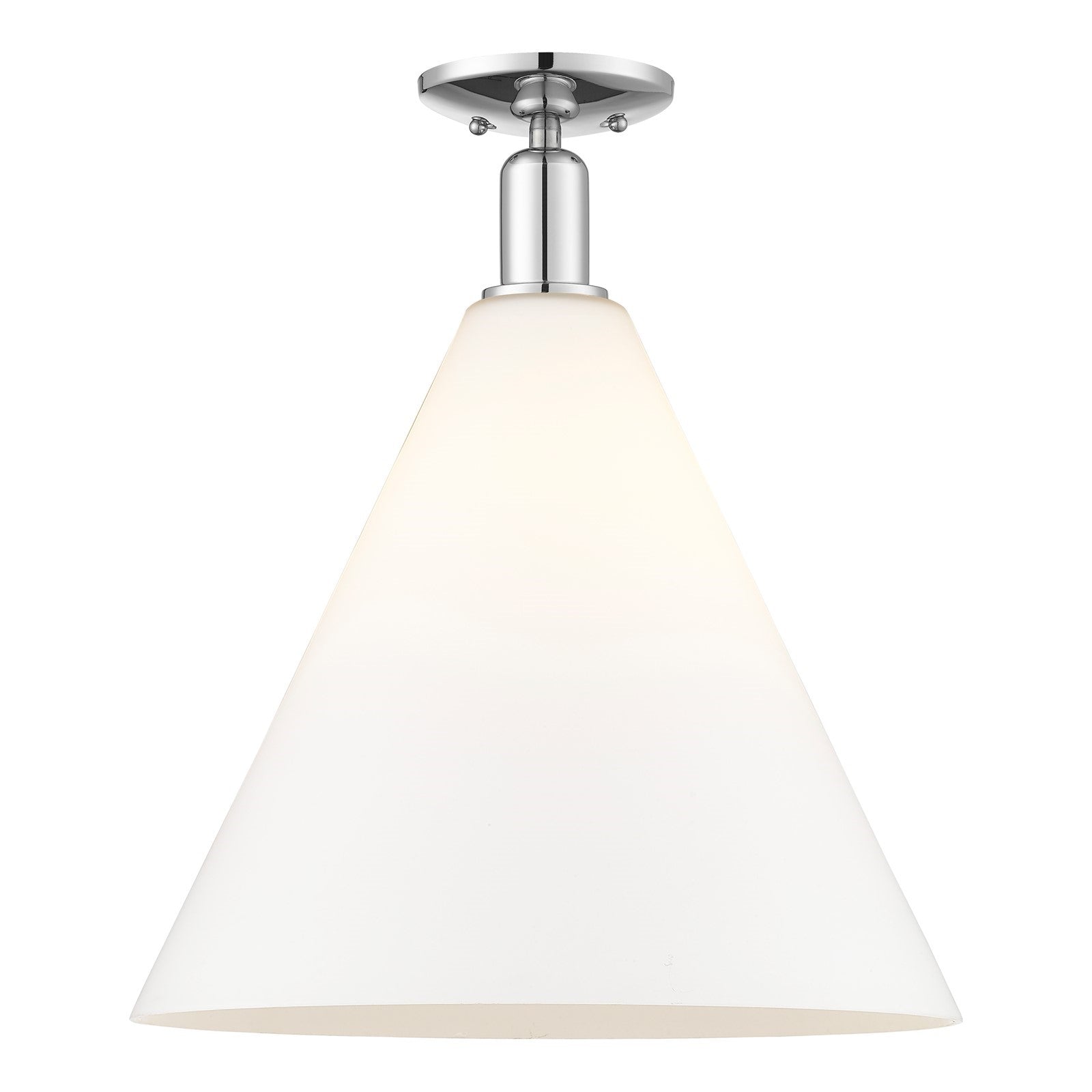 Innovations Berkshire Glass 16in 1-Light Semi-Flush Mount | Industrial Polished Chrome and Matte White Glass | Hallway & | Model 716-1C-PC-GBC-161
