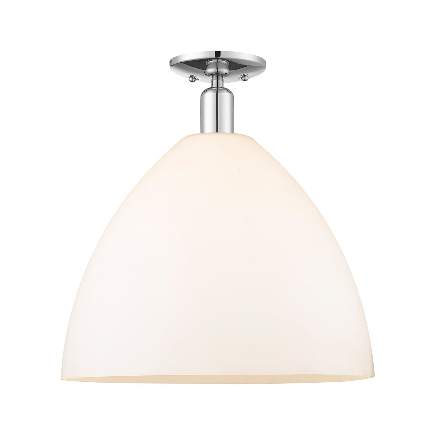 Innovations Bristol 16in 1-Light Semi-Flush Mount | Industrial Polished Chrome and Matte White Glass | Entryway & Hallway | 16 x | Model 716-1C-PC-GBD-161