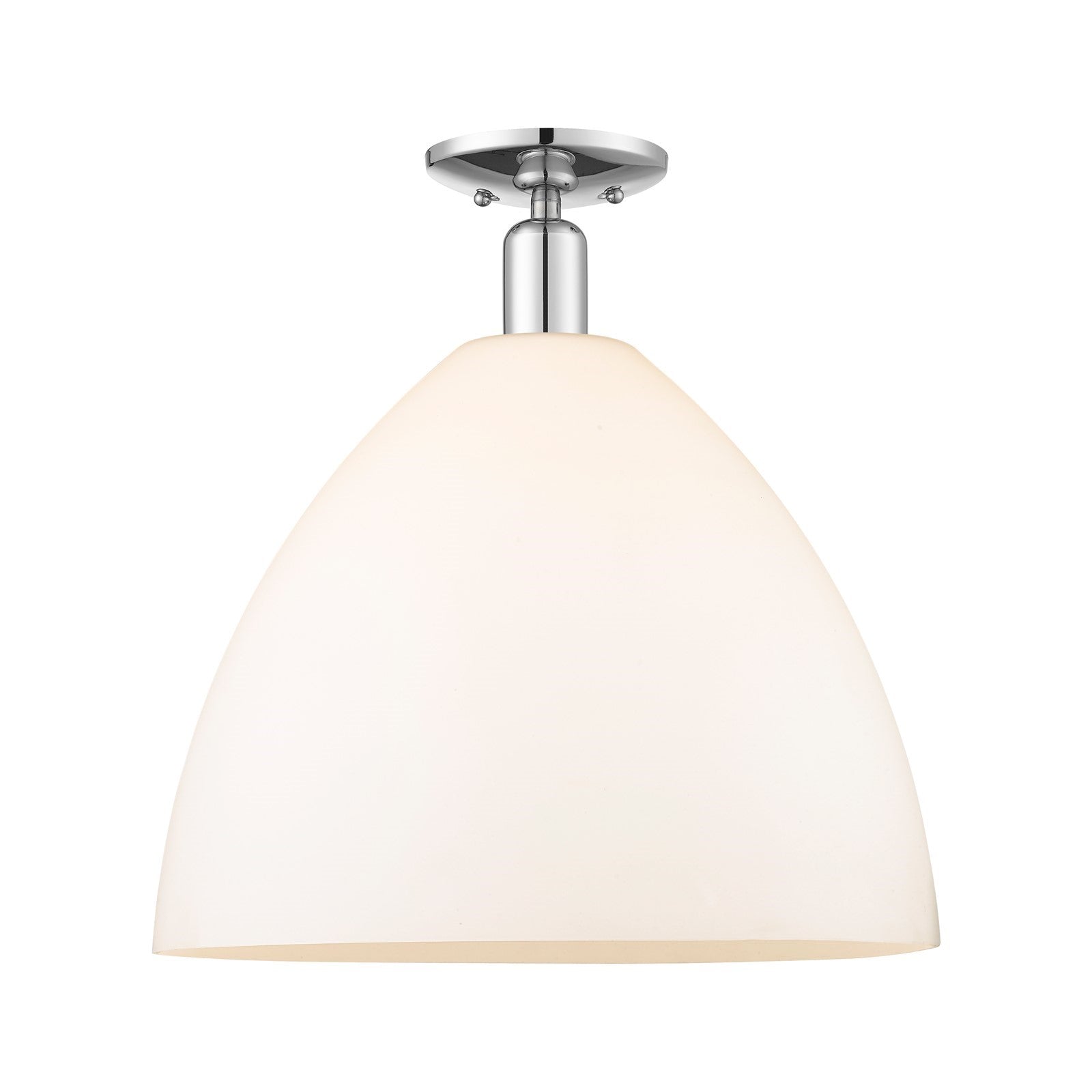 Innovations Bristol 16in 1-Light Semi-Flush Mount | Industrial Polished Chrome and Matte White Glass | Entryway & Hallway | 16 x | Model 716-1C-PC-GBD-161
