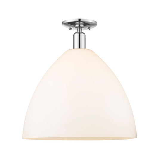 Innovations Bristol 16in 1-Light Semi-Flush Mount | Industrial Polished Chrome and Matte White Glass | Entryway & Hallway | 16 x | Model 716-1C-PC-GBD-161