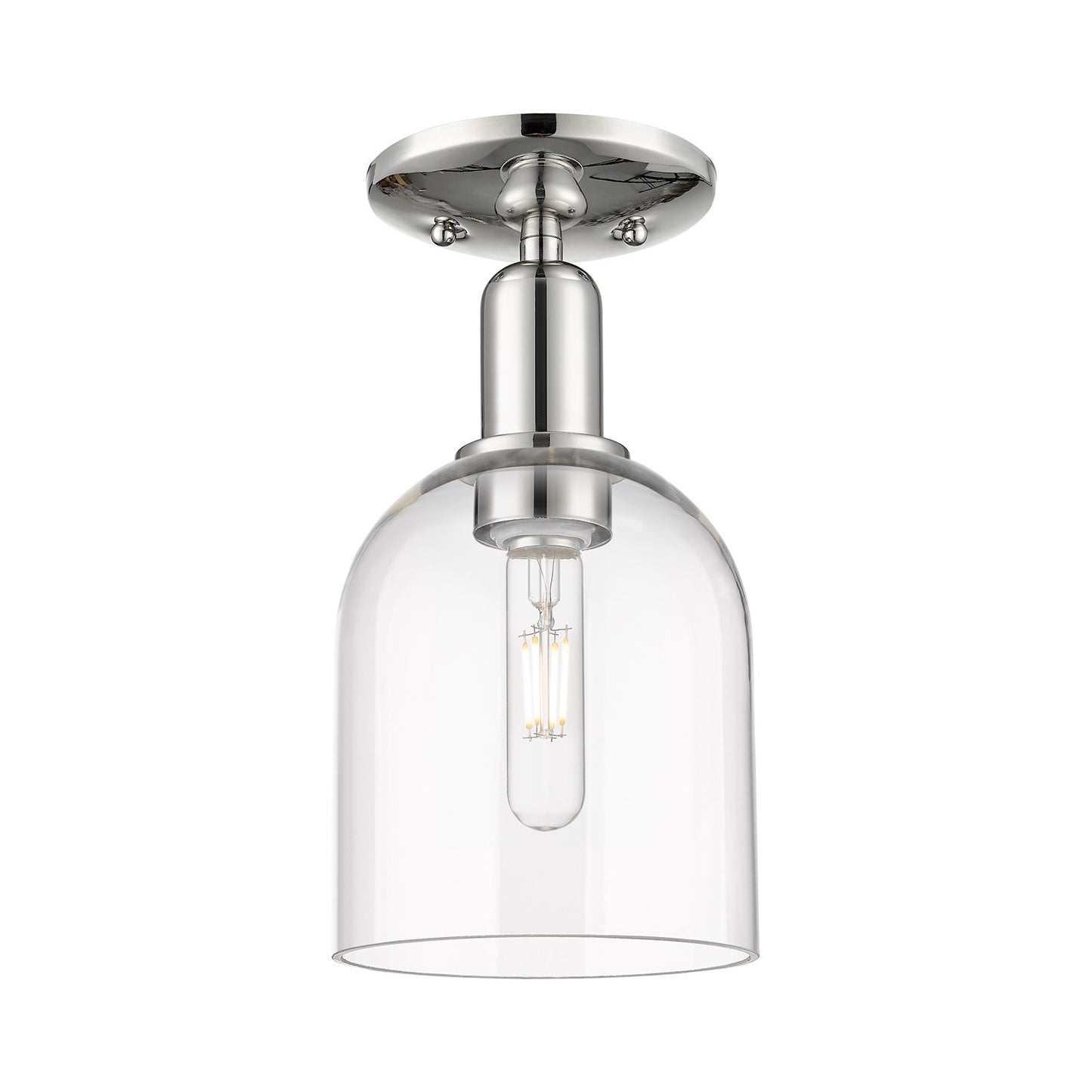 Innovations Bella 6in 1-Light Semi-Flush Mount | Industrial Polished Nickel Steel and Clear Glass | Entryway & Hallway | 5.5 x | Model 716-1C-PN-G558-6CL