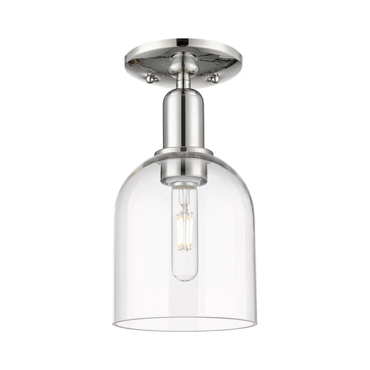 Innovations Bella 6in 1-Light Semi-Flush Mount | Industrial Polished Nickel Steel and Clear Glass | Entryway & Hallway | 5.5 x | Model 716-1C-PN-G558-6CL