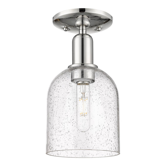 Innovations Bella 6in 1-Light Semi-Flush Mount | Industrial Polished Nickel and Seedy Glass | Entryway & Hallway | 5.5 x 11 in | Model 716-1C-PN-G558-6SDY