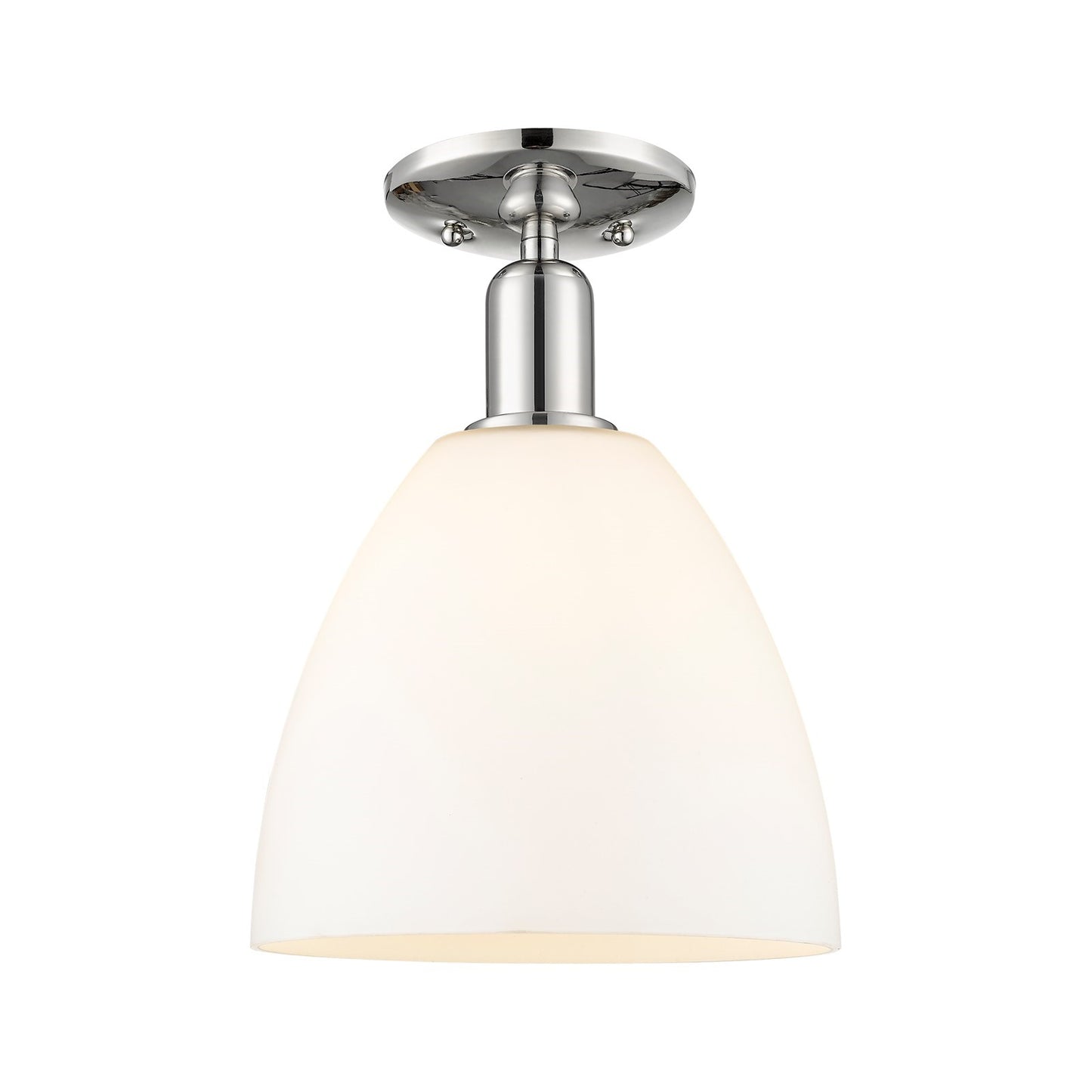 Innovations Bristol 9in 1-Light Semi-Flush Mount | Industrial Polished Nickel and Matte White Glass | Entryway & Hallway | 9 x 9 | Model 716-1C-PN-GBD-91