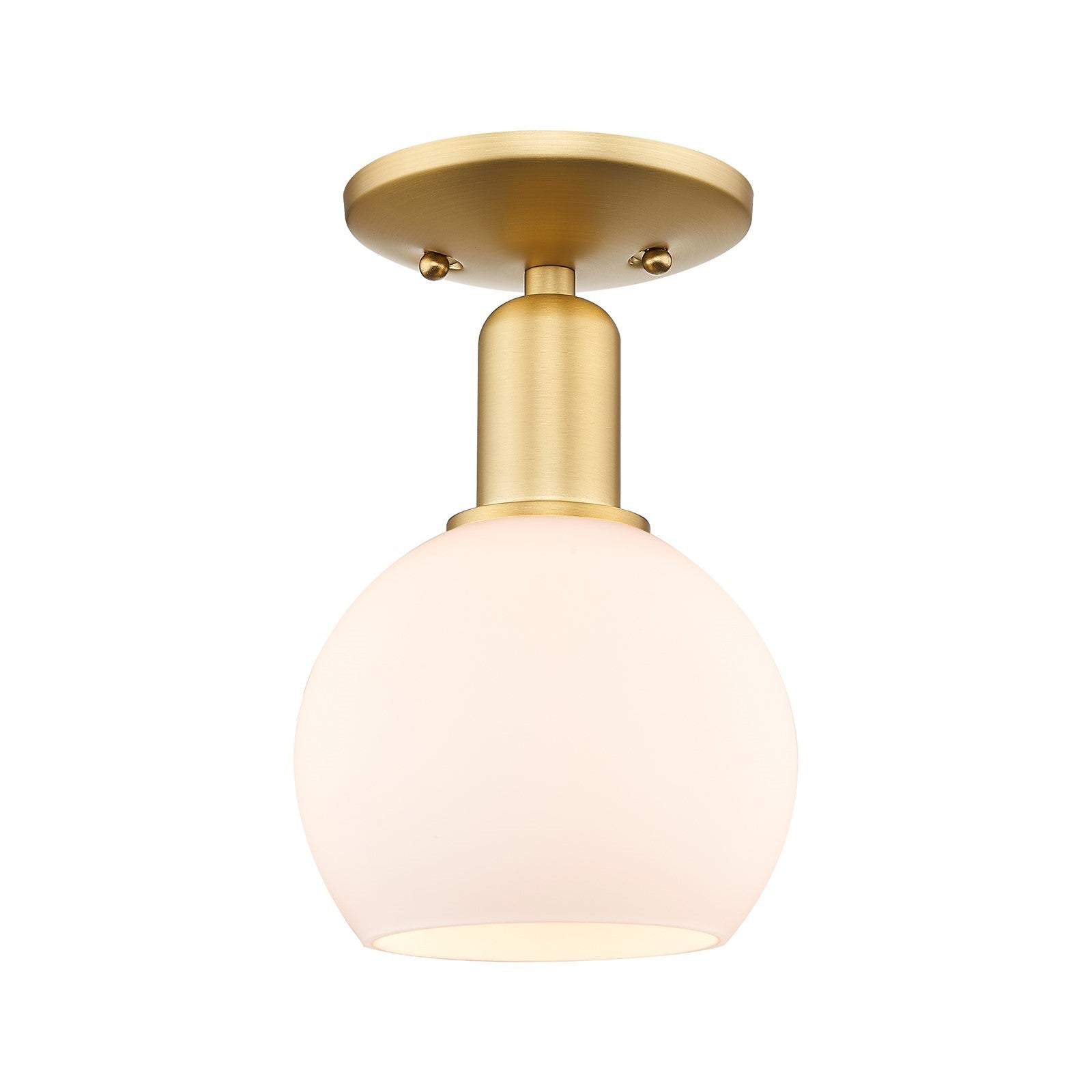 Innovations Athens 6in 1-Light Semi-Flush Mount | Industrial Satin Gold Steel and Matte White Glass | Entryway & Hallway | 5.88 x | Model 716-1C-SG-G121-6