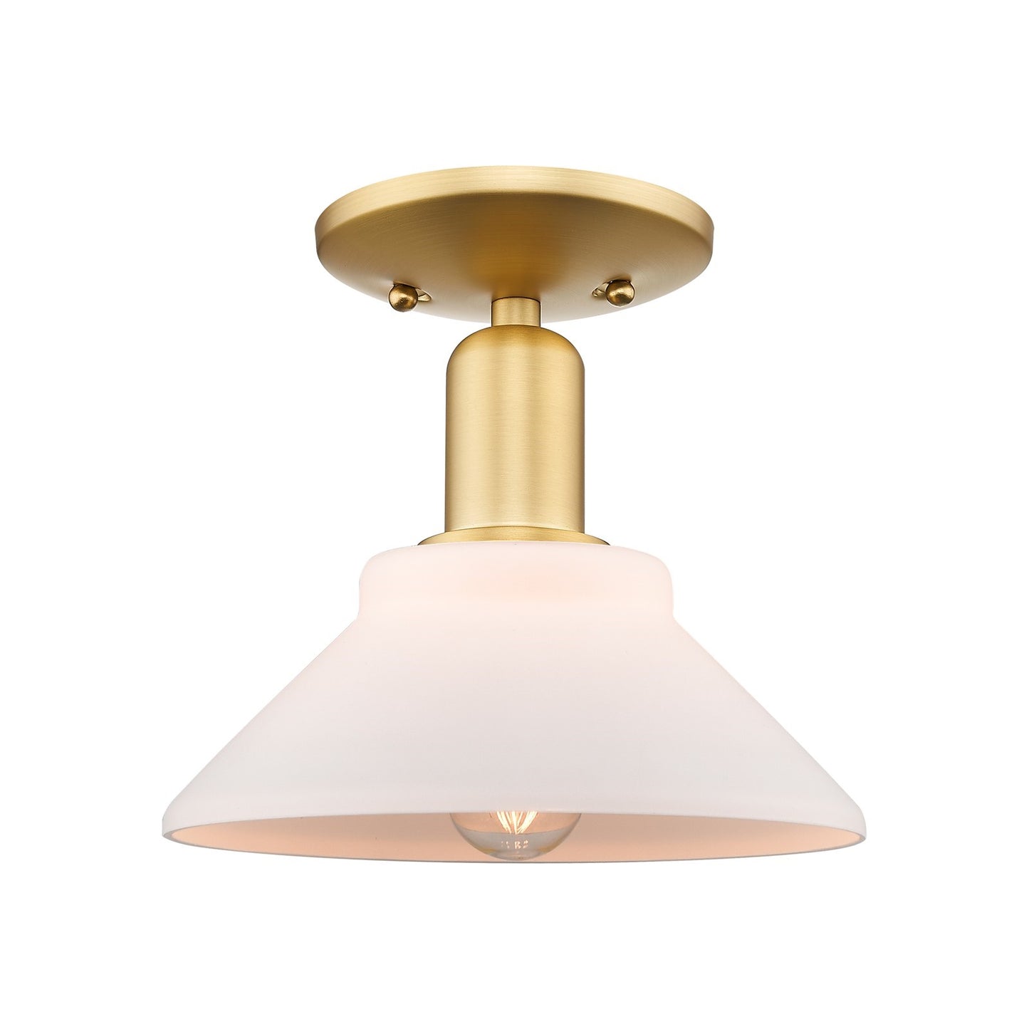 Innovations Orwell 8in 1-Light Semi-Flush Mount | Industrial Satin Gold Steel and Matte White Glass | Entryway & Hallway | 8.38 x | Model 716-1C-SG-G131