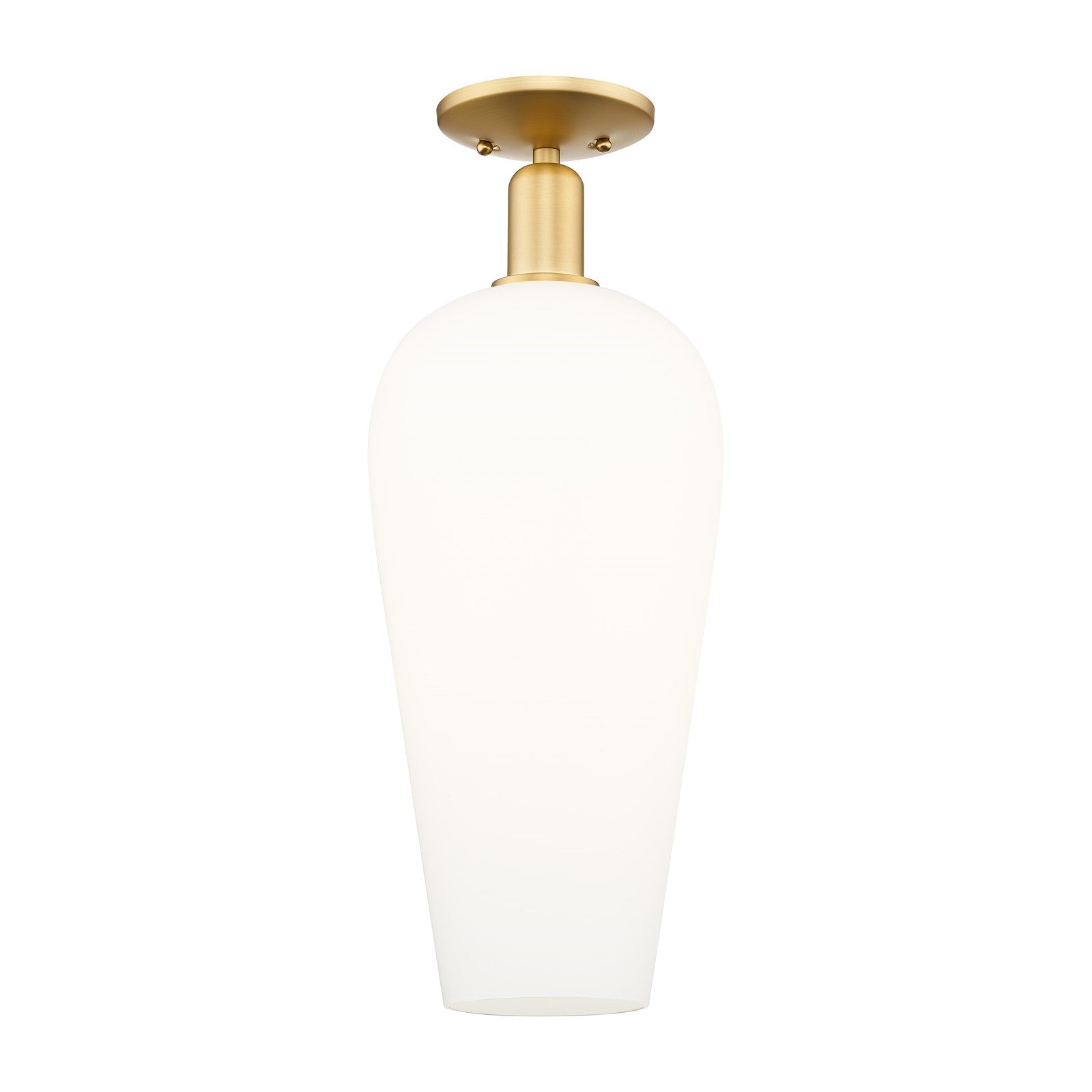 Innovations Chelsea 8in 1-Light Semi-Flush Mount | Industrial Satin Gold Steel and White Glass | Entryway & Hallway | 8 x 20.5 | Model 716-1C-SG-G456-8WH