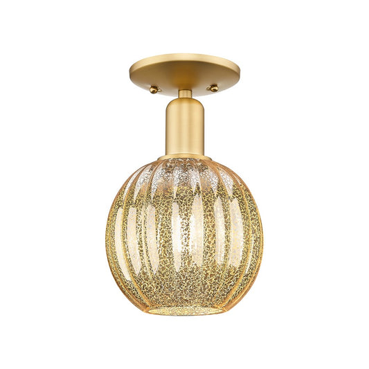 Innovations Preston 1Lt 7" Globe Semi-Flush, Gold/Mercury - 716-1C-SG-G458-7ME