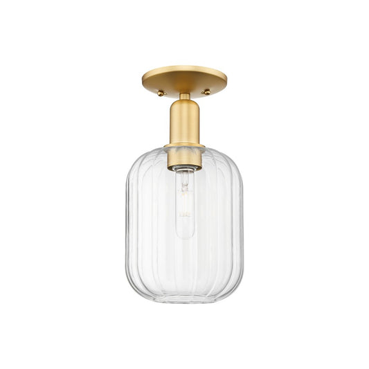 Innovations Preston 1Lt 7" Jar Semi-Flush Mount, Gold/Clear - 716-1C-SG-G460-7CL