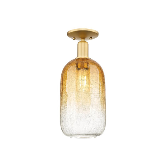 Innovations Brookhaven Cloche 1Lt 7" Semi-Flush, Gold/Amber - 716-1C-SG-G482-7AM