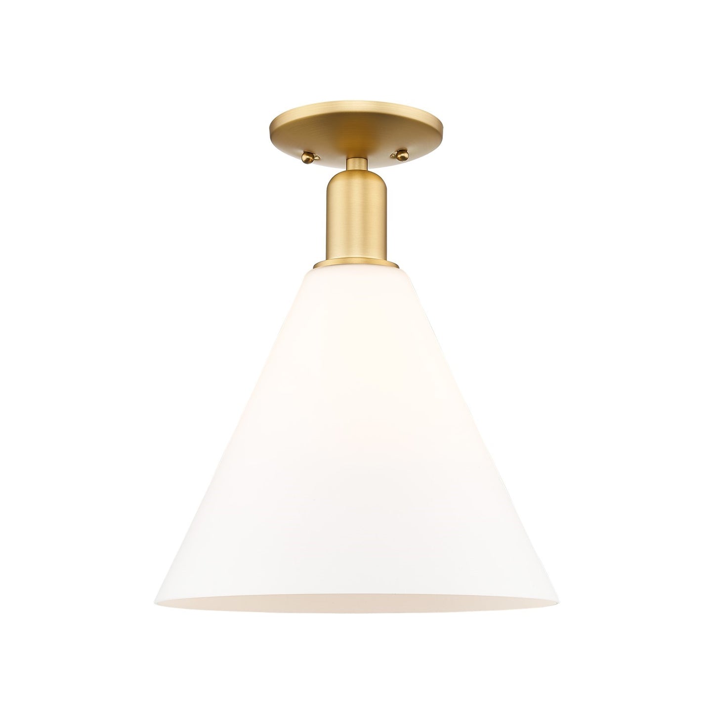 Innovations Berkshire Glass 12in 1-Light Semi-Flush | Industrial Satin Gold Steel and Matte White Glass | Entryway & Hallway | Model 716-1C-SG-GBC-121