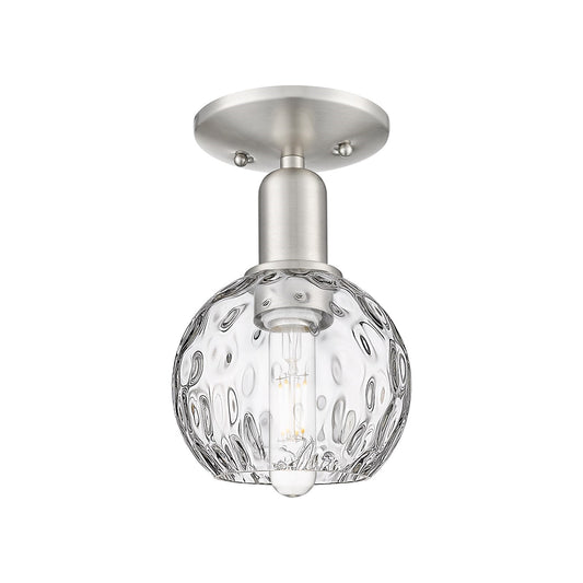 Innovations Athens 6in 1-Light Semi-Flush Mount | Industrial Brushed Satin Nickel and Clear Water Glass | Kitchen & Hallway | 6 | Model 716-1C-SN-G1215-6