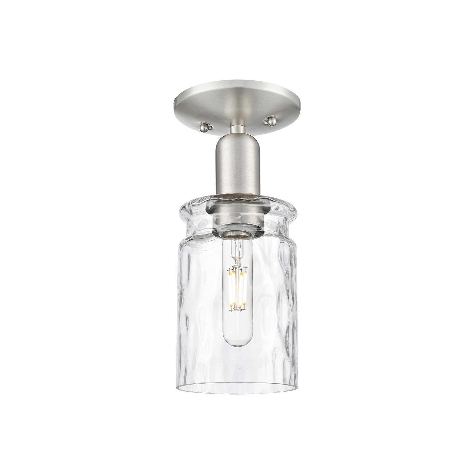 Innovations Candor 5in 1-Light Semi-Flush | Industrial Modern Brushed Satin Nickel and Clear Waterglass Glass | Entryway & Hallway | Model 716-1C-SN-G352
